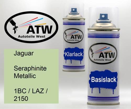 Jaguar, Seraphinite Metallic, 1BC / LAZ / 2150: 400ml Sprühdose + 400ml Klarlack - Set, von ATW Autoteile West.